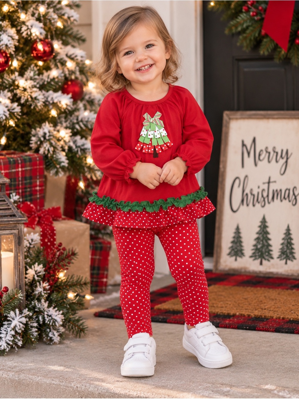 Baby Essentials Festive Red Christmas Legging Set Size 18 Months